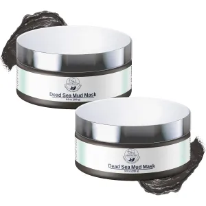 Natural Elephant Dead Sea Mud Mask - Deep Pore Cleansing for Face & Body - Acne, Blackheads, Oily Skin – 100% Natural Skin Care – Tightens Skin- for Woman and Men - 9oz (Pack of 2 (Two 9.9 oz Jars))