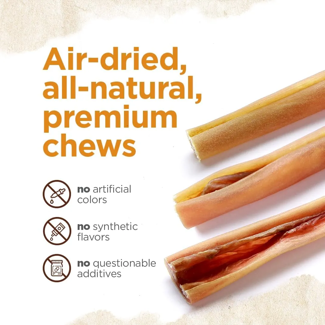Natural Farm Bully Cheek Stick, 5-6 Inch (15 Pack)- Best Bully Stick Alternative, 100% Natural Beef Cheeks for Dogs- High Protein, Cleans Teeth Treats, Long Lasting Beef Chews for All Dog Sizes