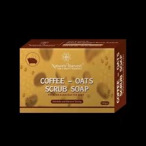 N.ATURE'S HARVEST Coffee-Oats Scrub Soap Exfoliating & Tan Removal Handmade Soap (100g)