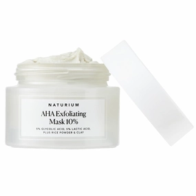 Naturium AHA Exfoliating Mask 10%, Exfoliating Skincare with Glycolic & Lactic Acids, Resurfaces Skin for Radiant Complexion, Vegan & Cruelty-Free, 1.7 oz