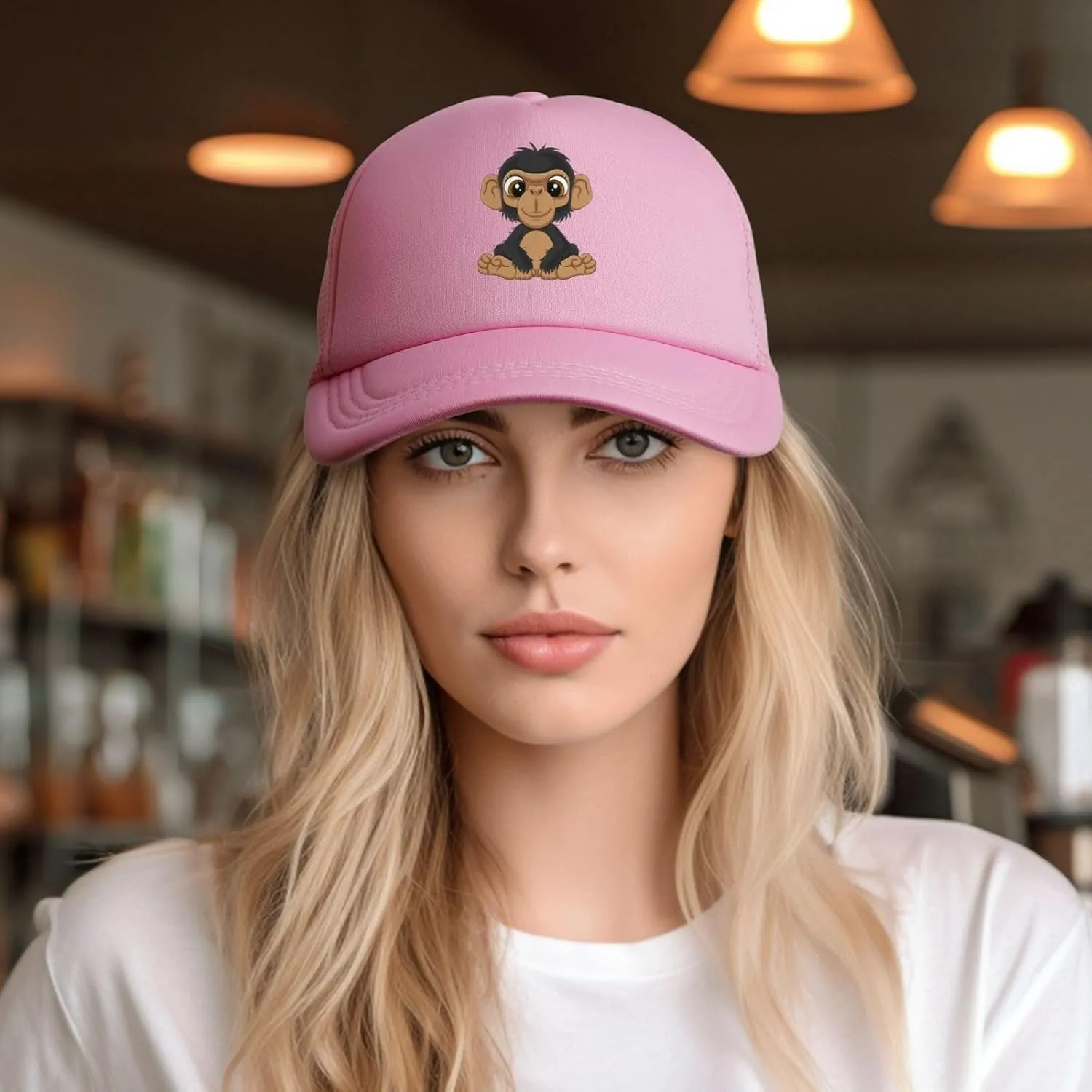 Naughty Monkey Baseball Cap for Men Women Adjustable Mesh Trucker Hat Golf Ball Caps