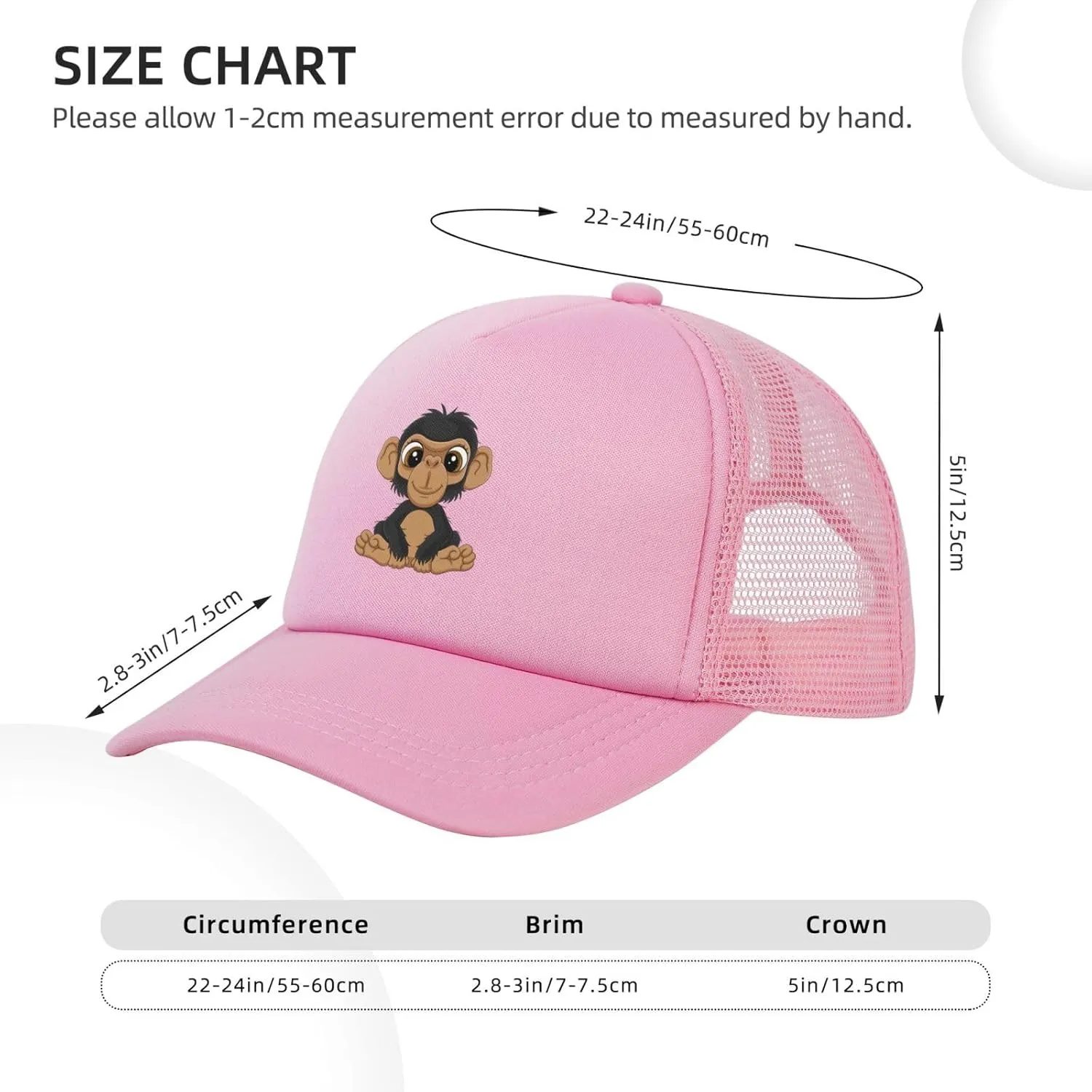 Naughty Monkey Baseball Cap for Men Women Adjustable Mesh Trucker Hat Golf Ball Caps