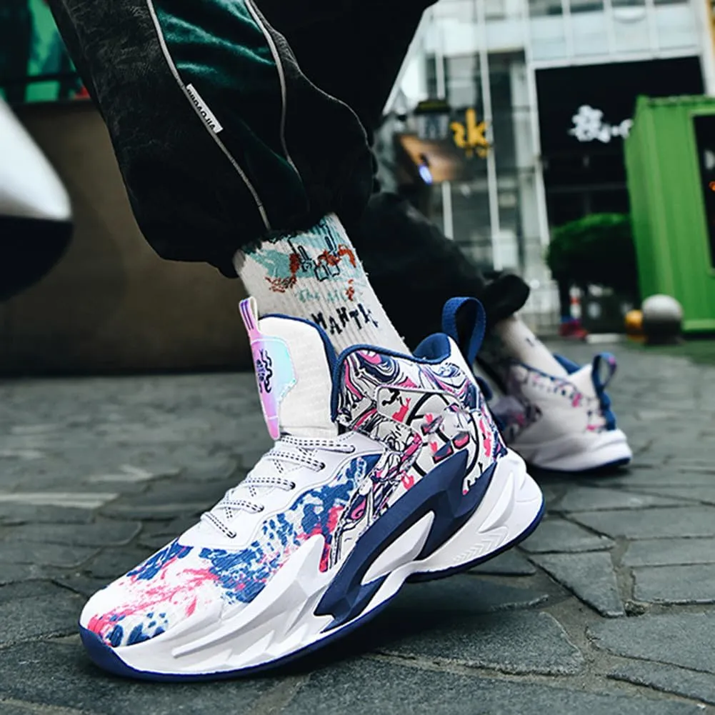 NCNDB Unisex Fashion Basketball Shoes High Top Anti Slip Sneakers Breathable Running Sports Shoes
