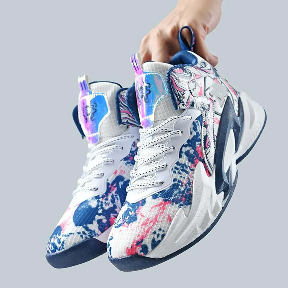 NCNDB Unisex Fashion Basketball Shoes High Top Anti Slip Sneakers Breathable Running Sports Shoes