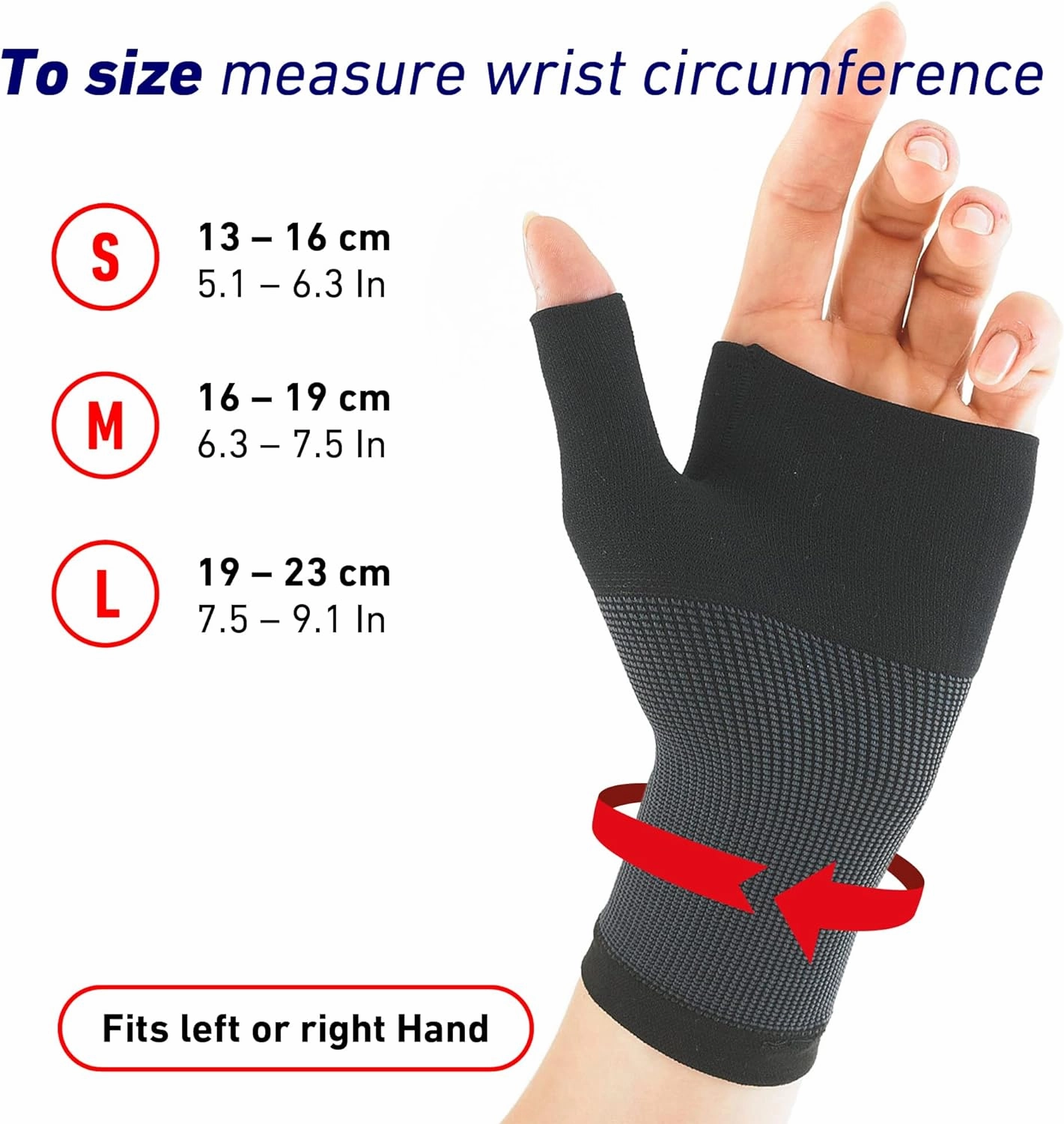 Neo-G Wrist and Thumb Support for Arthritis, Joint Pain, Tendonitis, Sprain - Wrist Brace Wrist Compression Hand Support - S - Black