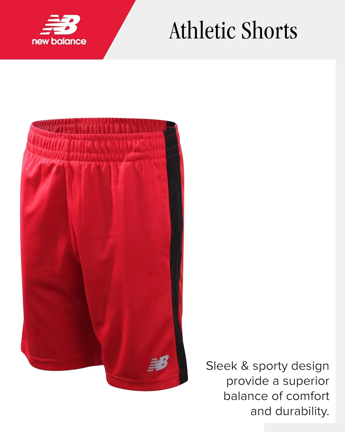 New Balance Boys Athletic Shorts - 4 Pack Moisture-Wicking Performance Mesh Shorts for Boys for Running and Sports (4-20)