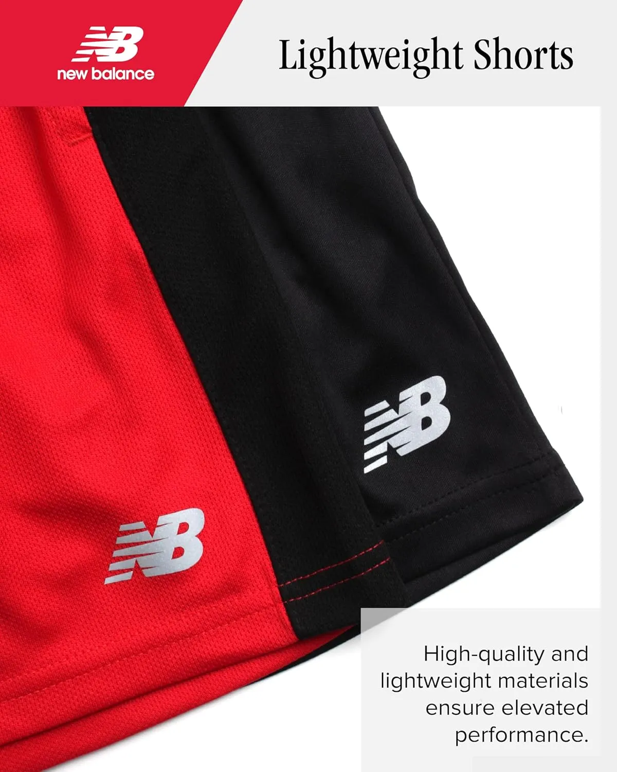 New Balance Boys Athletic Shorts - 4 Pack Moisture-Wicking Performance Mesh Shorts for Boys for Running and Sports (4-20)