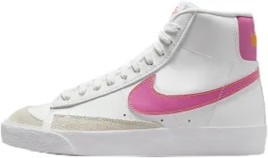 Nike Blazer Mid '77 Big Kids' Shoes (DA4086-118, Summit White/University Gold/White/Pinksicle) Size 5.5