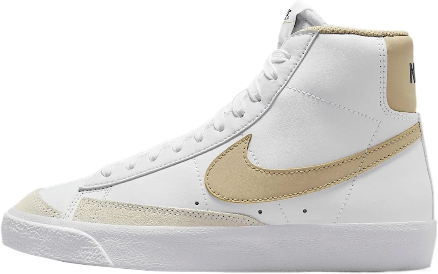 Nike Blazer Mid '77 Big Kids' Shoes (DA4086-127, White/Thunder Blue/Desert Khaki)