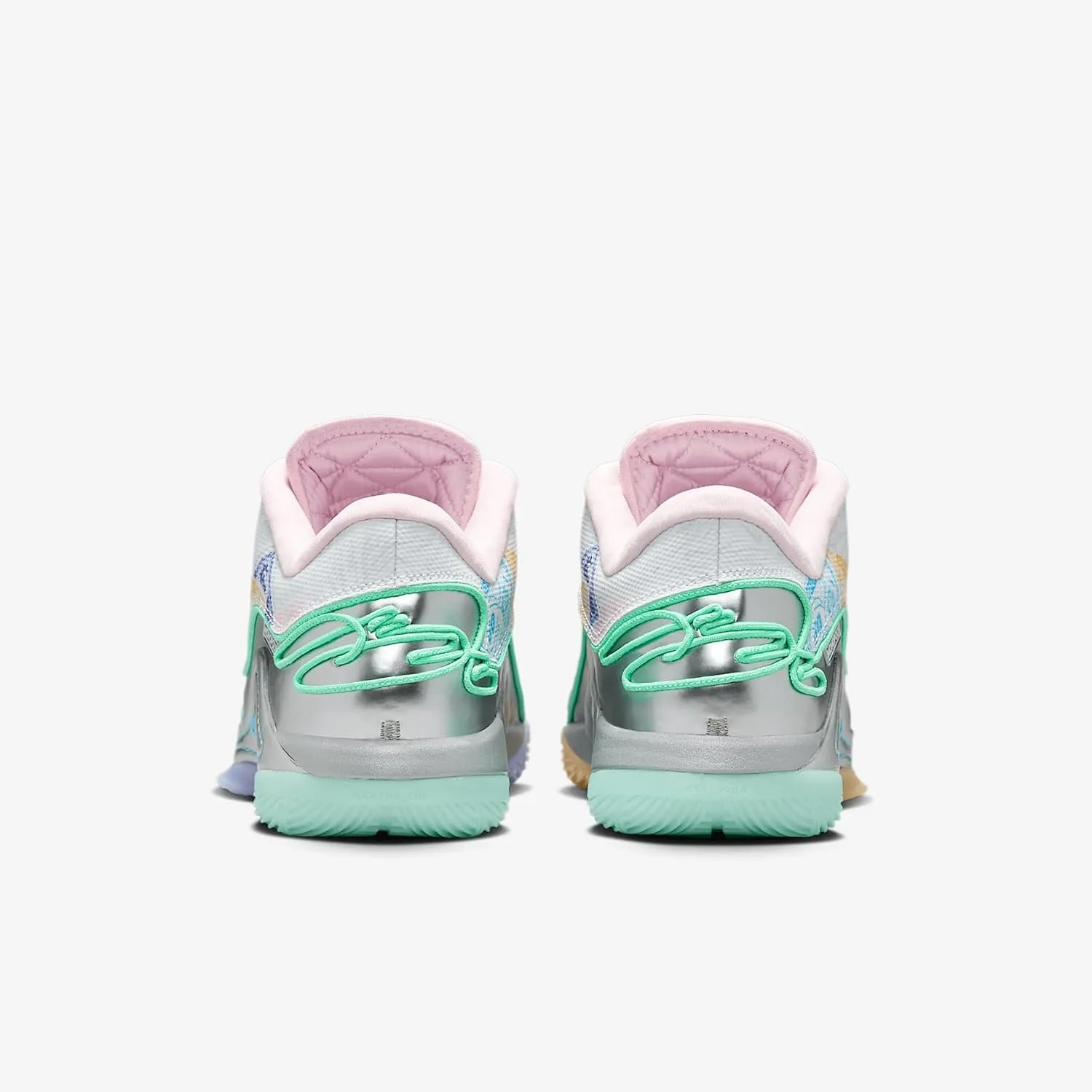 Nike Lebron XXII Currency Basketball Shoes (FZ1097-100, White/Green Glow/Pink Foam/Baltic Blue)