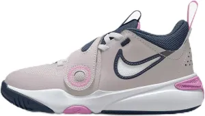 Nike Team Hustle D 11 Little Kids' Shoes (DV8994-005, Platinum Violet/Playful Pink/Midnight Navy/White) Size 1.5
