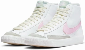 Nike Blazer Mid '77 Big Kids' Shoes (DA4086-106, Summit White/Coconut Milk/Honeydew/Pink Foam) Size 3.5