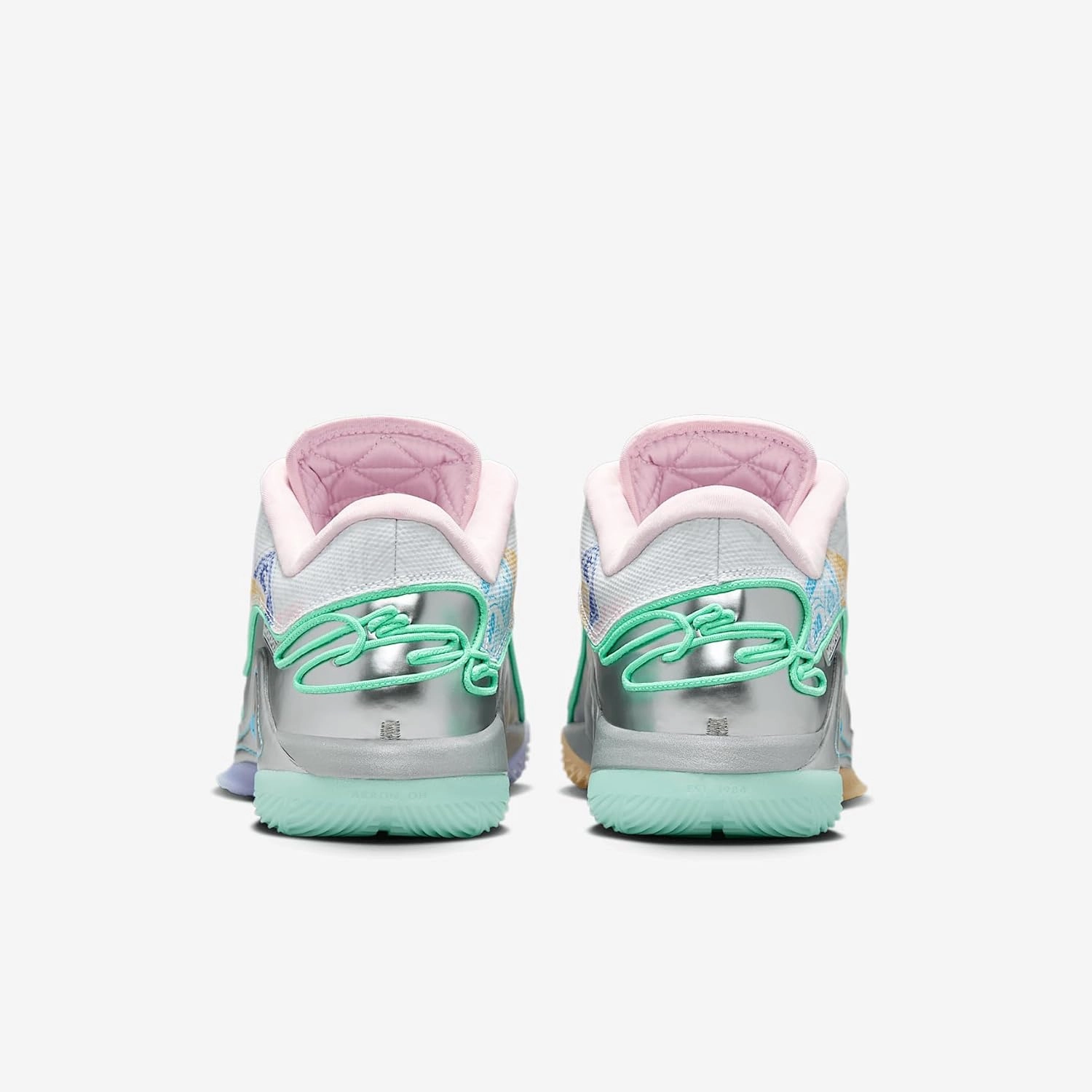 Nike Lebron XXII Currency Basketball Shoes (FZ1097-100, White/Green Glow/Pink Foam/Baltic Blue)