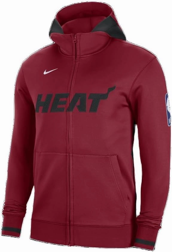 Nike MEN'S MIAMI HEAT ON-COURT SHOWTIME HOODIE, RED, MEDIUM