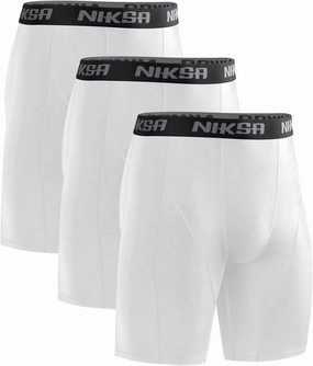 Niksa 3 Pack Compression Shorts Men, Spandex Athletic Workout Running Shorts Performance Sport Baselayer Underwear