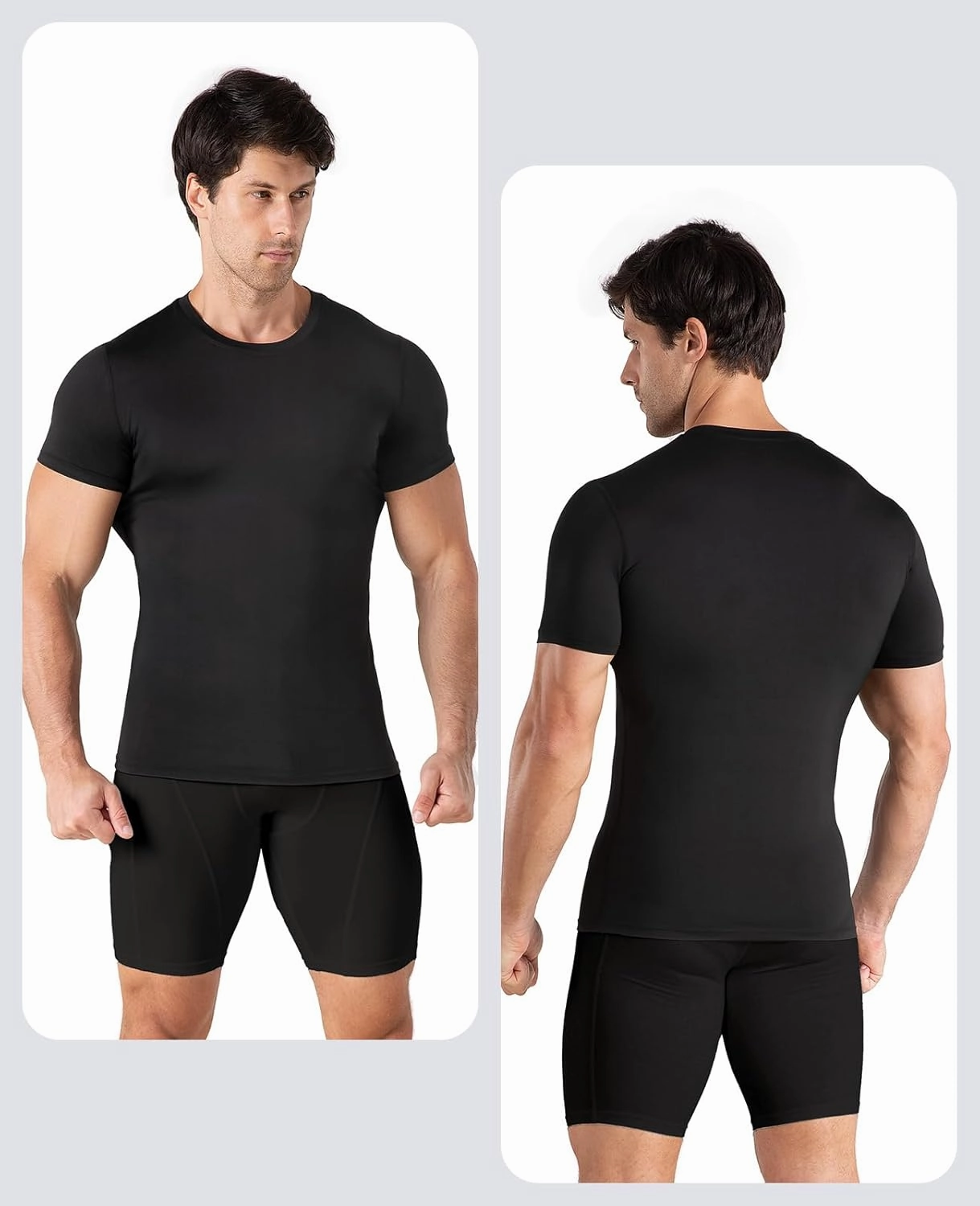 Niksa Men's Compression Shirts 1 or 4 Pack, Workout Gym Shirt Short Sleeve, Moisture Wicking Active Fit Base Layer T-Shirt