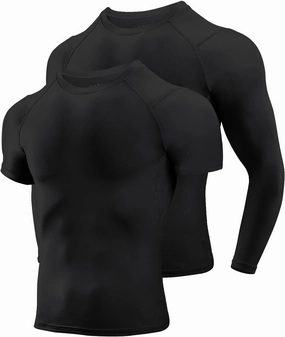 Niksa Men's Compression Shirts, Short Sleeve Athletic Compression Tops Dry Workout T Shirt, Rash Guard Base Layer Undershirt