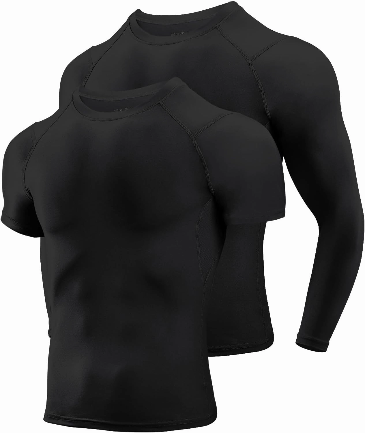 Niksa Men's Compression Shirts, Short Sleeve Athletic Compression Tops Dry Workout T Shirt, Rash Guard Base Layer Undershirt