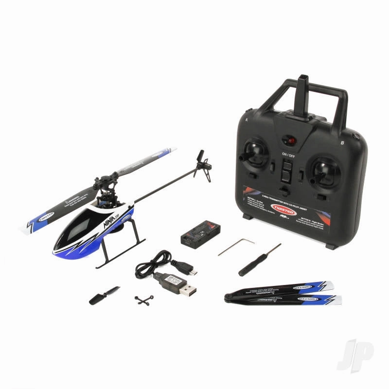 Ninja 250 Helicopter with Co-Pilot Assist, 6-Axis Stabilisation and Altitude Hold (Blue) TWST1001B