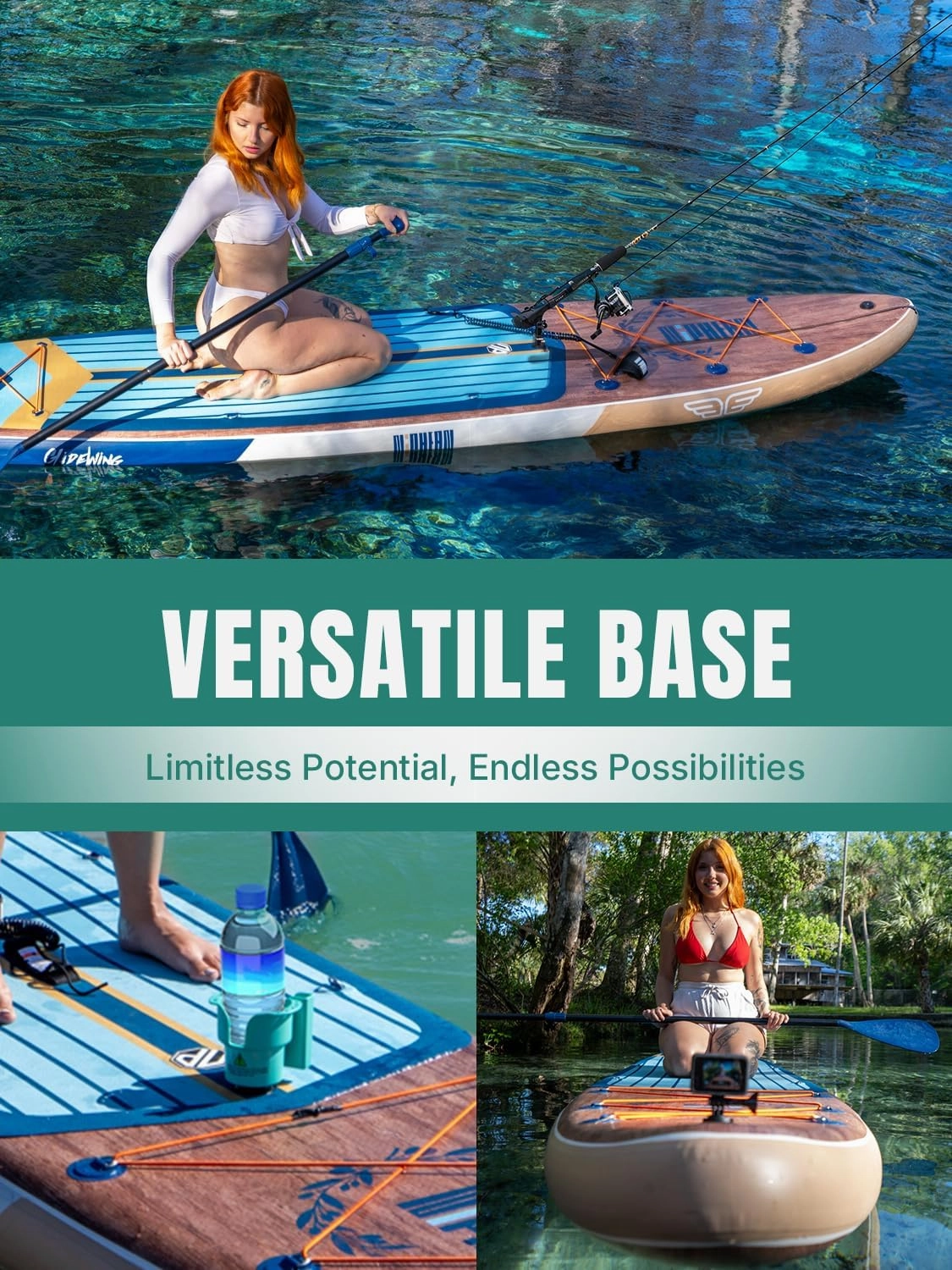 Niphean (Extra Large) Inflatable Paddle Board, SUP for 2 1 People/Family, Stand Up Paddle Board with (Beginner Friendly) StabilTrac Fin, Waterproof Phone Pouch, Paddle Boards for Adults, Gift Ideas
