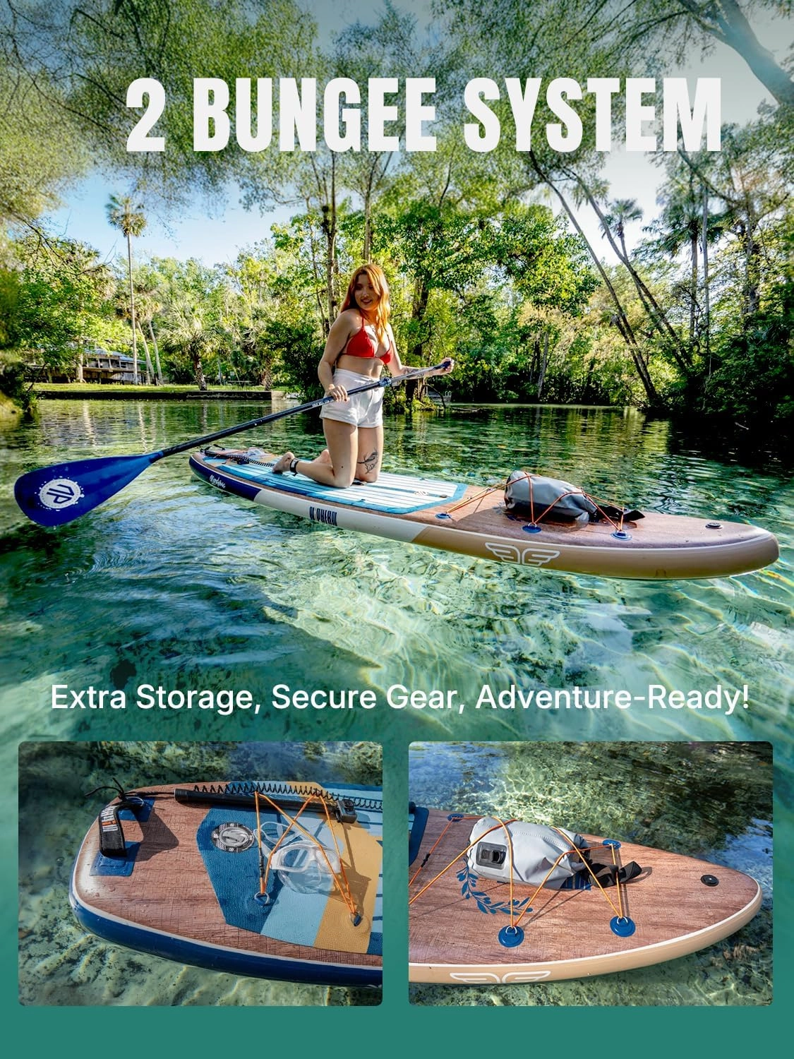 Niphean (Extra Large) Inflatable Paddle Board, SUP for 2 1 People/Family, Stand Up Paddle Board with (Beginner Friendly) StabilTrac Fin, Waterproof Phone Pouch, Paddle Boards for Adults, Gift Ideas