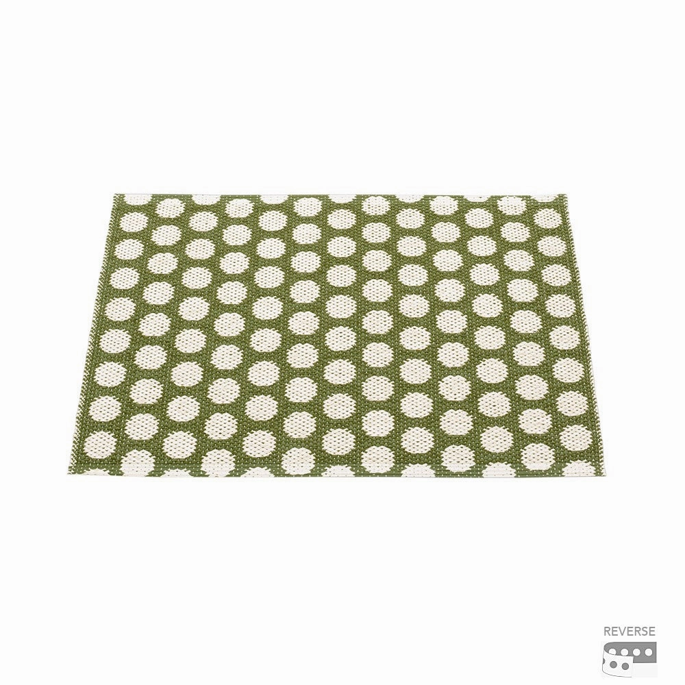 Noa Small Mat - Dark Olive & Vanilla