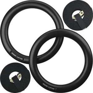 Nordic Lifting Gymnastic Rings and Straps - Heavy Duty for Gymnastics, Crossfit, & Fitness Training - Best Olympic Home Gym Set - PC Plastic is Stronger Than Wood