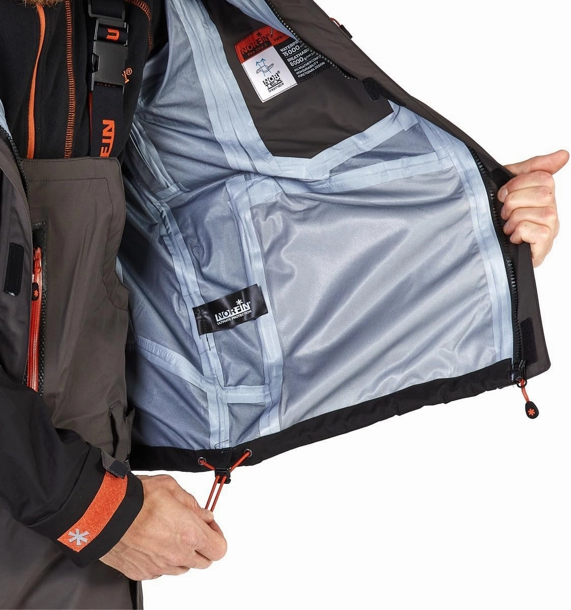 NORFIN Pro Dry 3 Rain Jacket - Waterproof Insulated and Breathable - Wind Resistant - Jacket with Hoodie