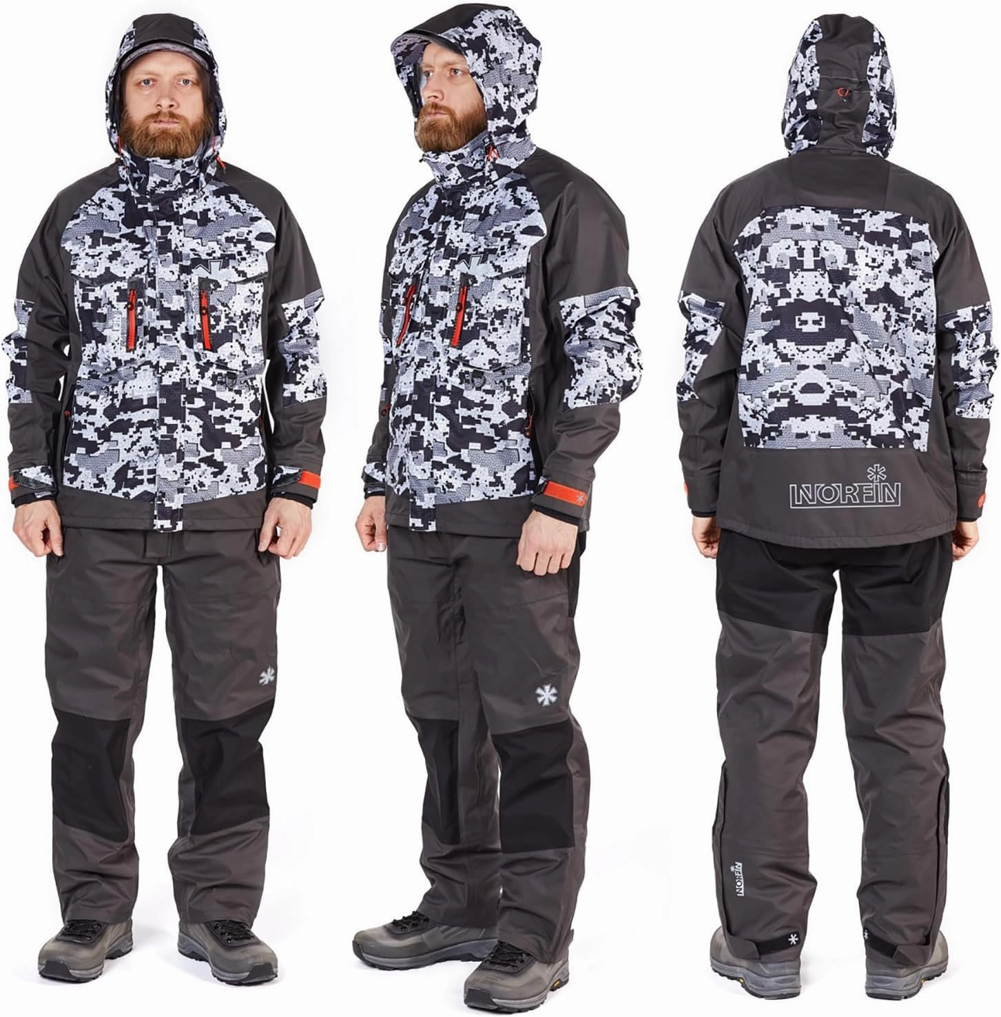 NORFIN Pro Dry 3 Rain Jacket - Waterproof Insulated and Breathable - Wind Resistant - Jacket with Hoodie