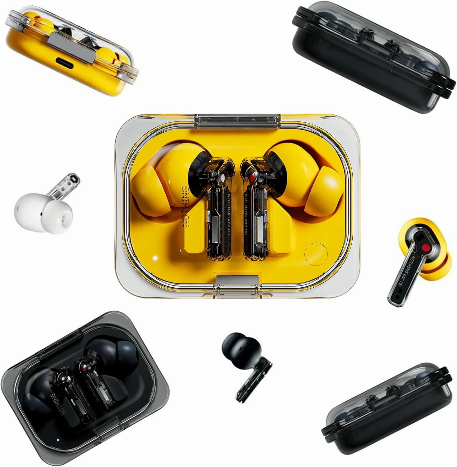 Nothing Ear (a) Wireless Earbuds with ChatGPT Integration, 45dB Hybrid Noise Cancelling Earbuds, Hi-Res Audio, Advanced Equaliser, Dual Connect,6 Mics,42.5H Playtime Ear buds Wireless Bluetooth Yellow