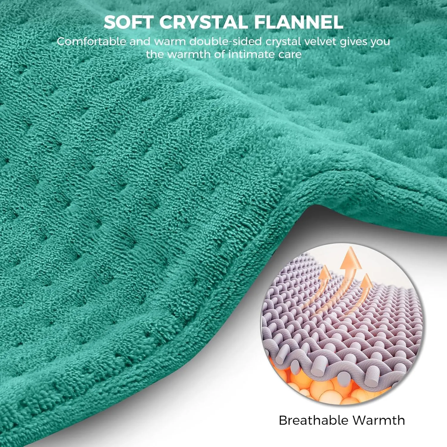 NOWWISH Heating Pad for Back Pain & Cramps Relief, XXL Extra Large Moist Heat Electric Heating Pads with Auto Shut Off, Gifts for Women, 24 "x 32", Green