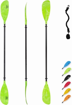 OCEANBROAD Adjustable Kayak Paddle 86in/220cm to 94in/240cm Kayaking Boating Canoeing Oar with Paddle Leash 1 Paddle