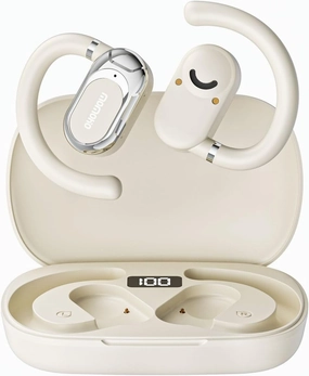 Open Ear Headphones, Open Ear Earbuds with Earhooks, Lightweight Air Conduction Earphones, Touch Control,Up to 37 Hours Power with Case, Sweat Resistant for Yoga,Workouts, Running