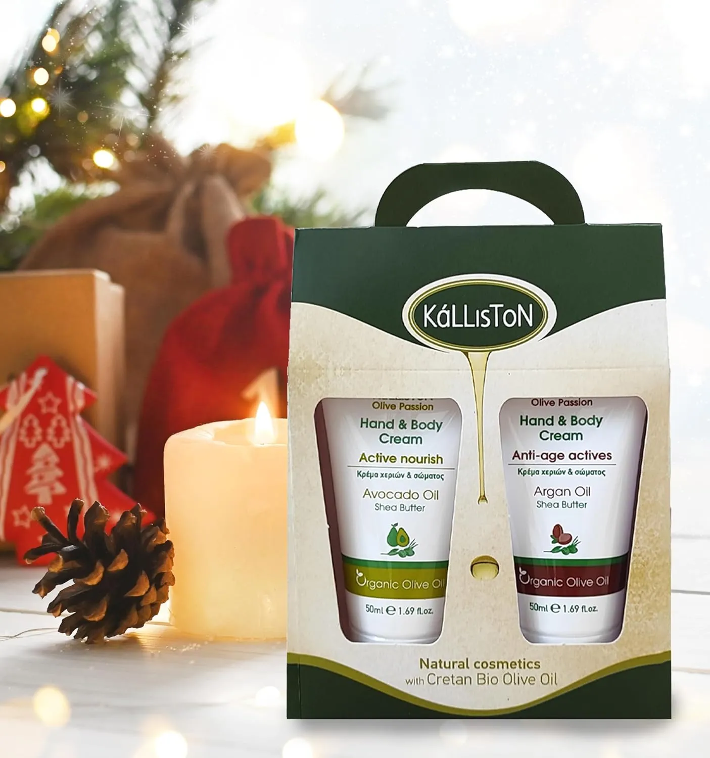 Organic Argan Oil with Shea Butter and Avocado Oil with Ruscus Extract Creams, Hand, Body, Foot and Heel Creams,1.69 Each, Anti-Age Actives & Multi-Action Gift Pack