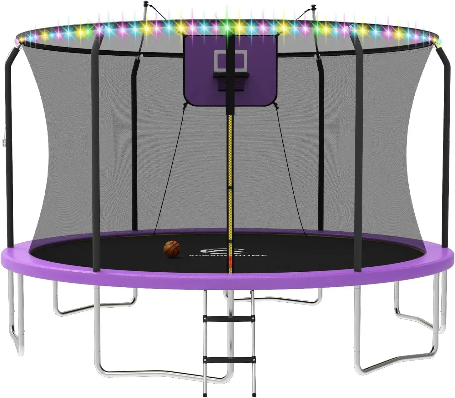 Outdoor Trampoline with Hoop/Lights