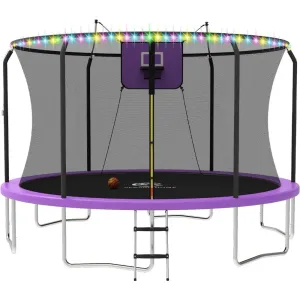 Outdoor Trampoline with Hoop/Lights