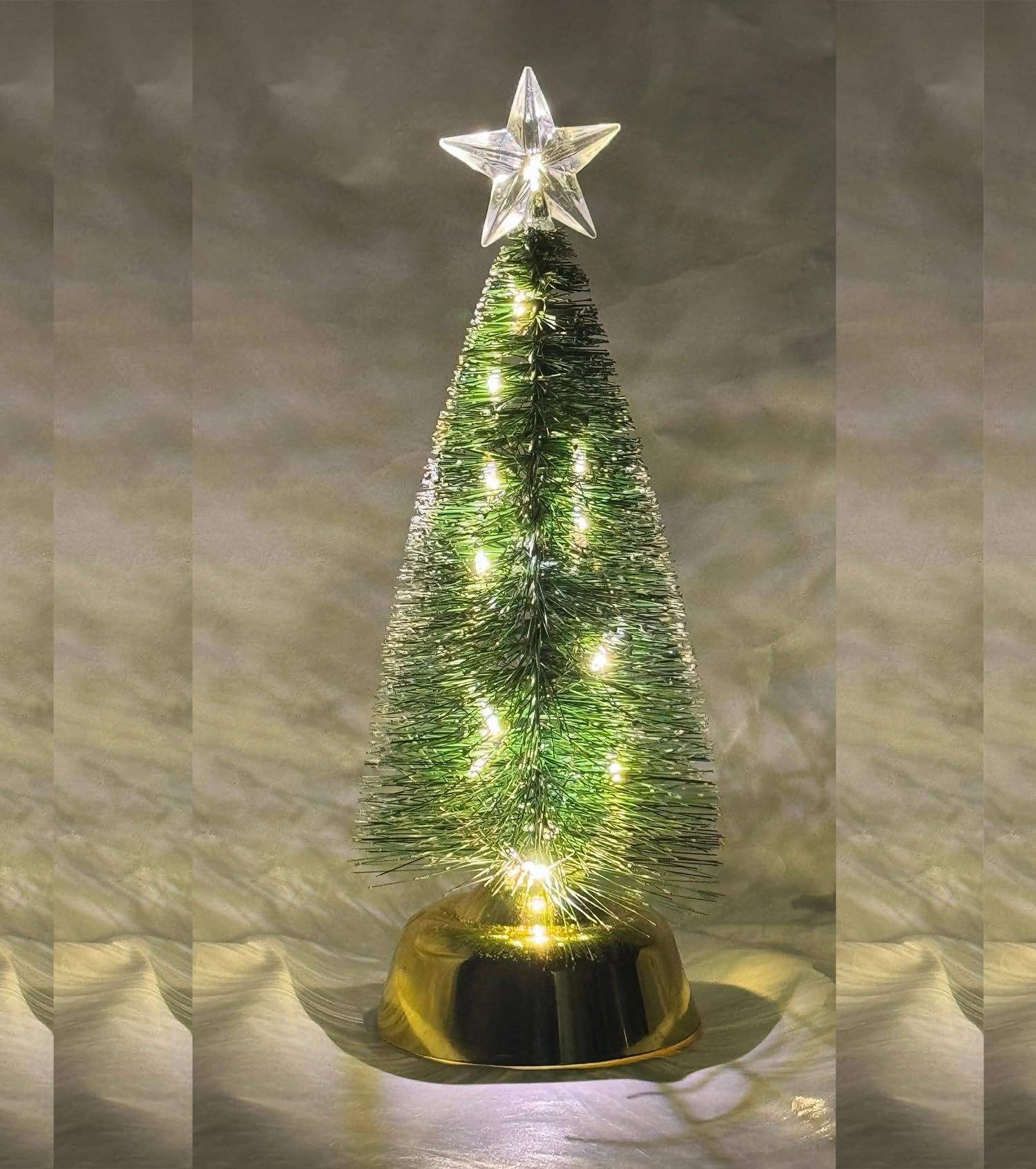 PartySanthe 10inch Mini Christmas Tree with LED Lights | Tabletop Christmas Tree | Small Christmas Tree Decoration Christmas Home Decorations - Pack of 1pc