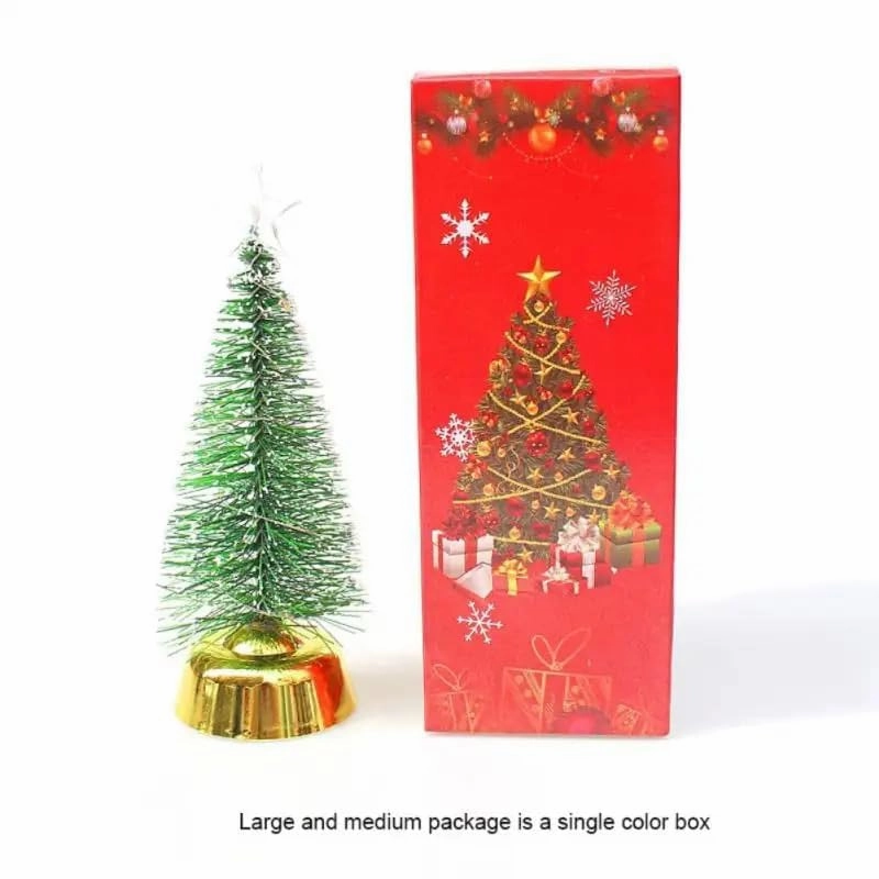 PartySanthe 10inch Mini Christmas Tree with LED Lights | Tabletop Christmas Tree | Small Christmas Tree Decoration Christmas Home Decorations - Pack of 1pc