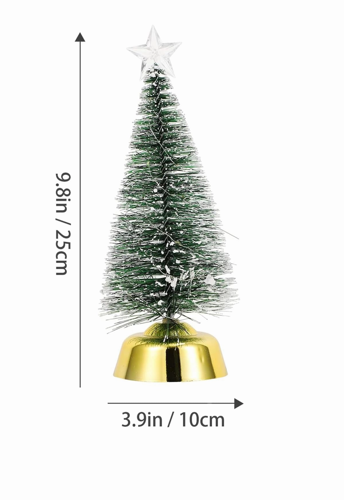 PartySanthe 10inch Mini Christmas Tree with LED Lights | Tabletop Christmas Tree | Small Christmas Tree Decoration Christmas Home Decorations - Pack of 1pc