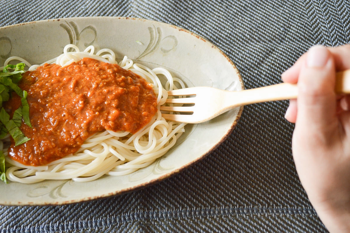Pasta Fork [ Natural, Red ] / Mōsō bamboo / Ōita-JPN 211111