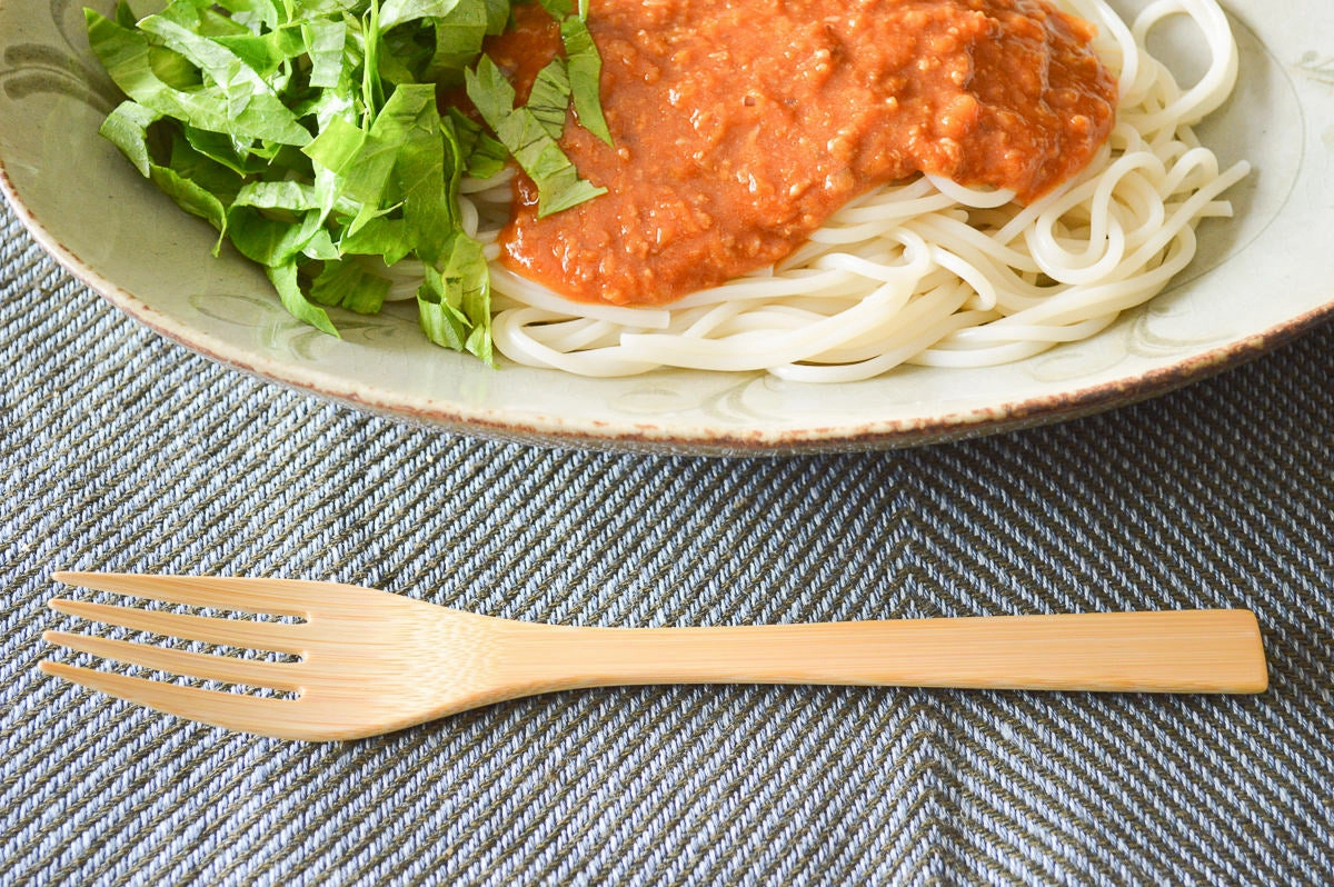 Pasta Fork [ Natural, Red ] / Mōsō bamboo / Ōita-JPN 211111