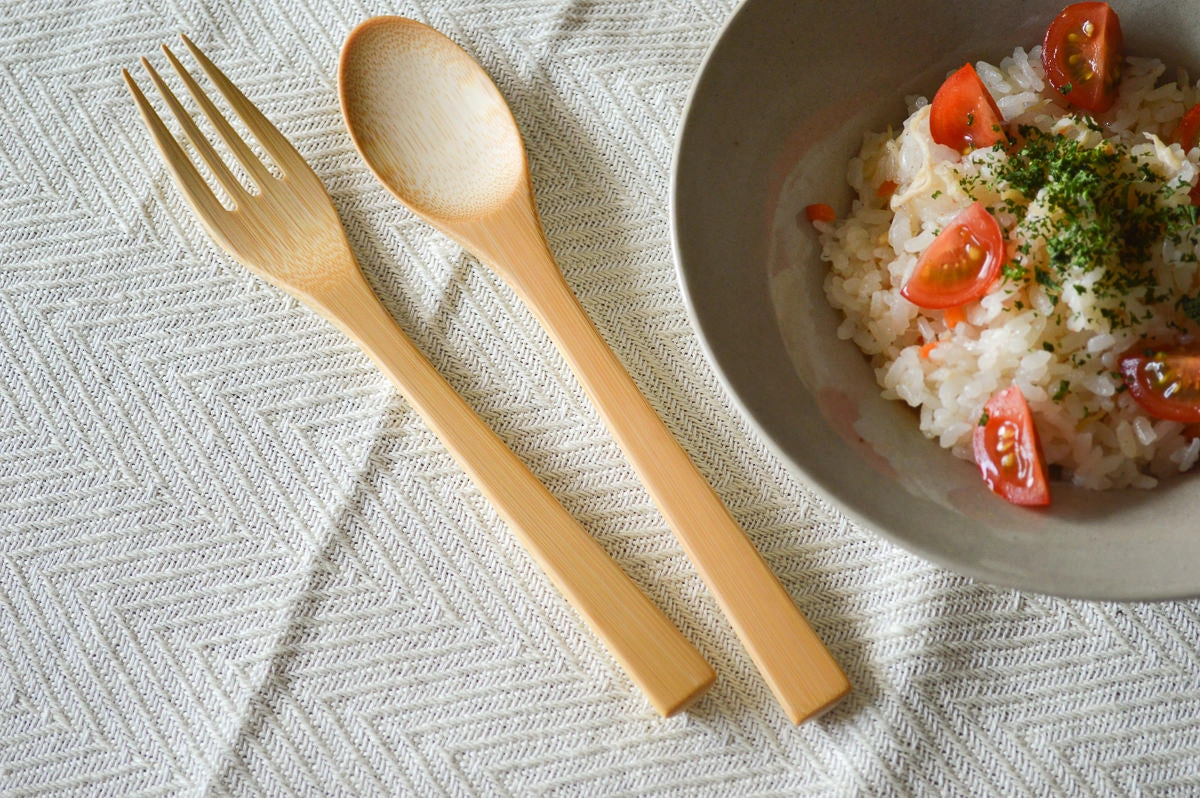 Pasta Fork [ Natural, Red ] / Mōsō bamboo / Ōita-JPN 211111