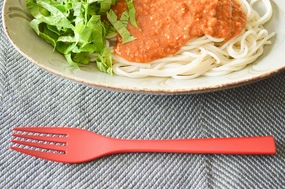 Pasta Fork [ Natural, Red ] / Mōsō bamboo / Ōita-JPN 211111