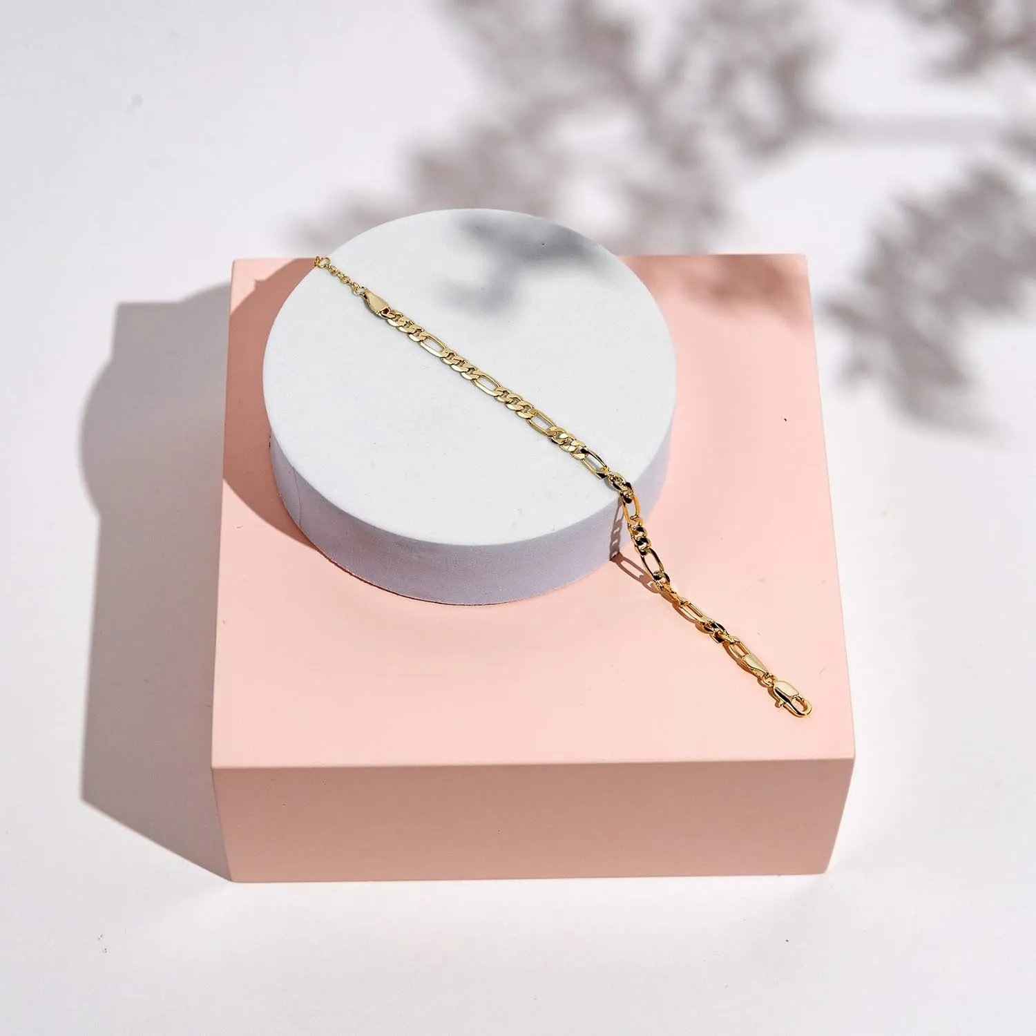 PAVOI 14K Gold Plated Paperclip/Curb/Figaro Chain Adjustable Bracelet for Women
