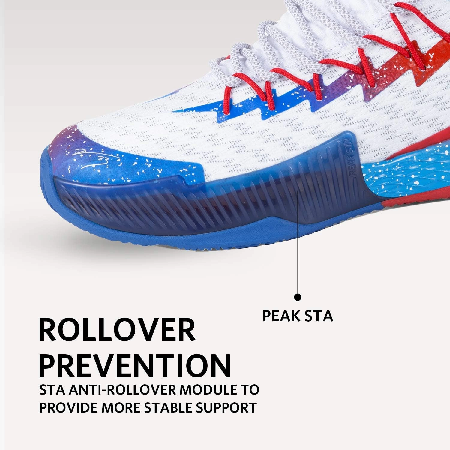 PEAK Men's Sneakers, Lou Williams Lightning Sport Shoes for Basketball, Running, Walking