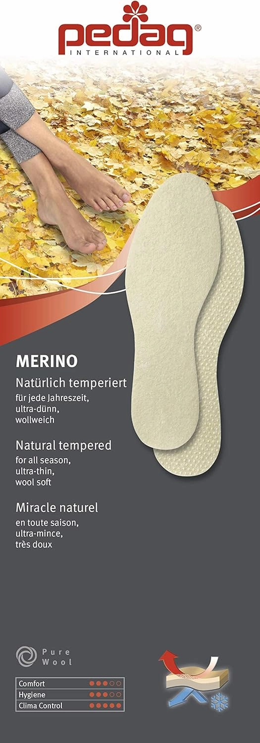 Pedag 113 Merino Wool Insole, Pale Yellow US Men's Size 13, EU 46