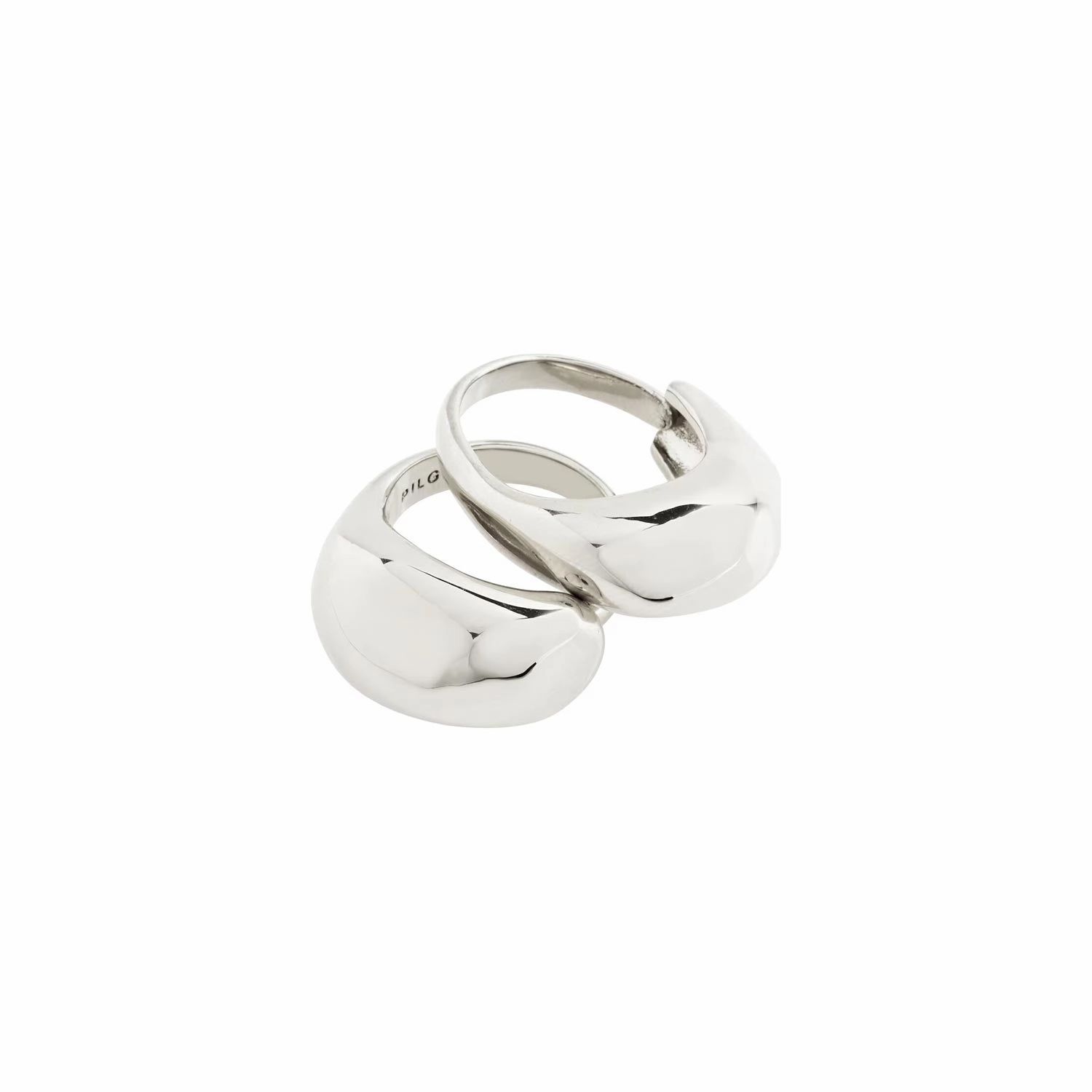 Pilgrim Light Set of 2 Adjustable Stacking Rings, Silver