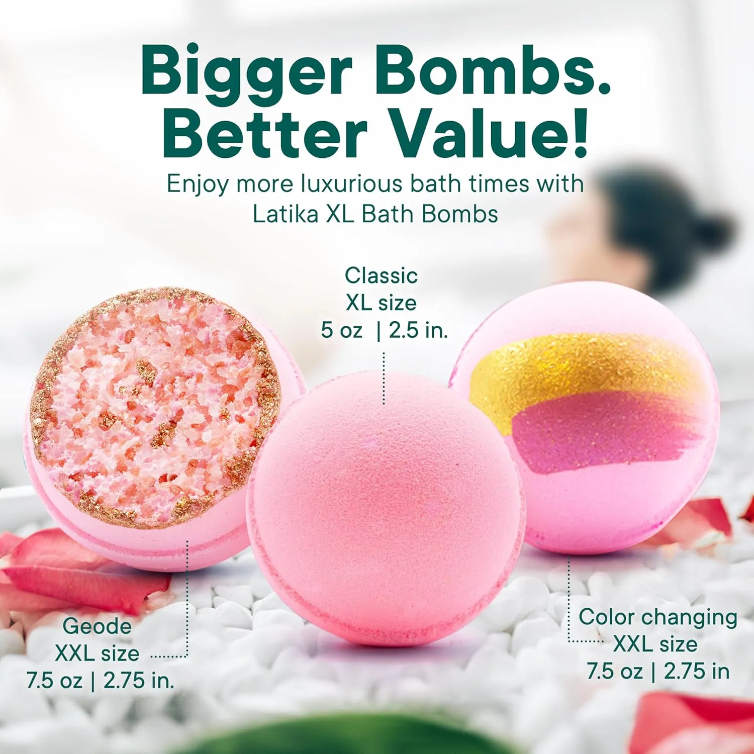 Pink Topaz Bath Bomb - Pink Amber, Vanilla, Orchid and Jasmine Petals for Skin Nourishment