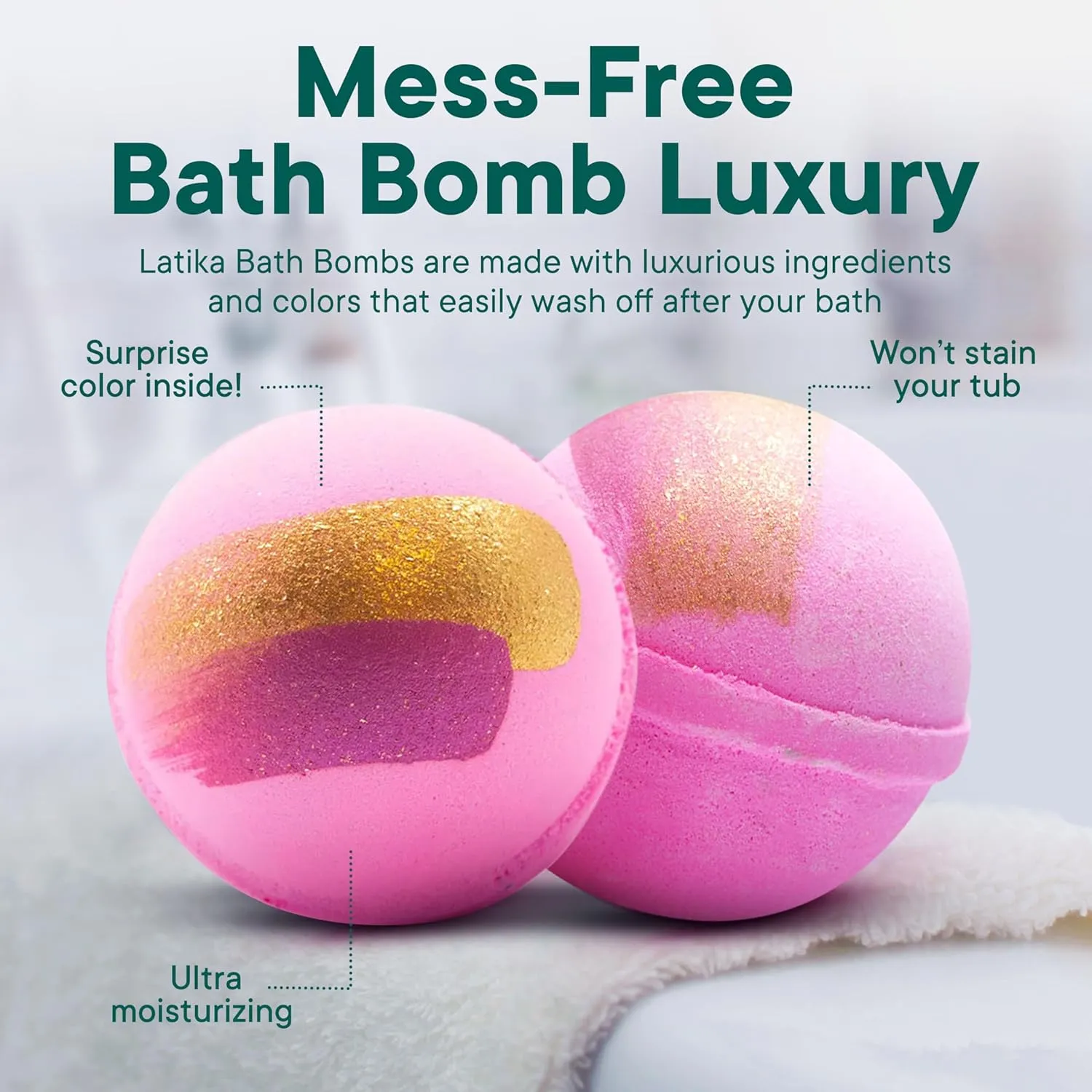 Pink Topaz Bath Bomb - Pink Amber, Vanilla, Orchid and Jasmine Petals for Skin Nourishment