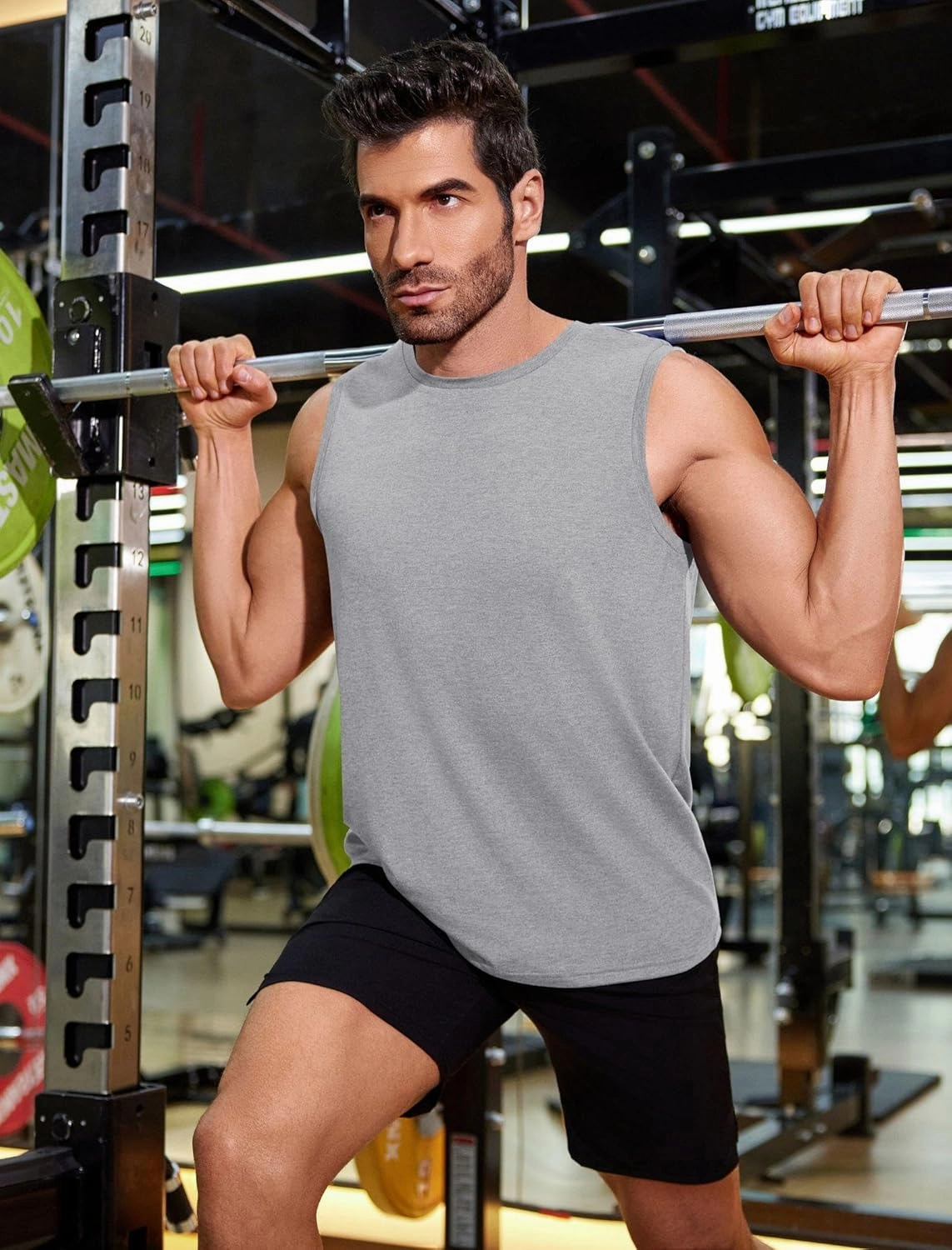 PINSPARK Men's 3 Pack Workout Tank Tops Gym Sleeveless Shirts Quick Dry Training Muscle Shirts for Men